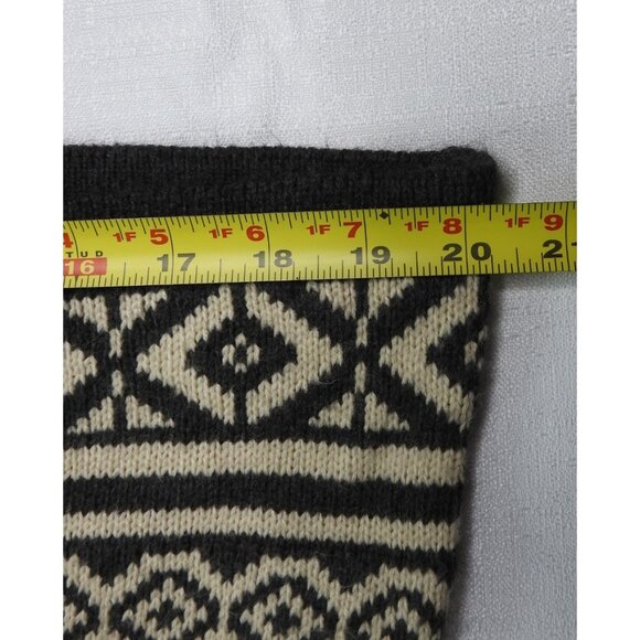 Pink Rose Sweater Dress Small Gray Black White Geometric Aztec Fair Isle Knit - Picture 8 of 8